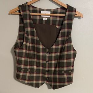 Wilfred Green Plaid Vest